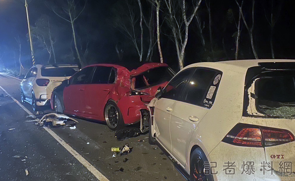 花蓮車聚事故5傷影片曝光  網酸「車聚完一起換車」