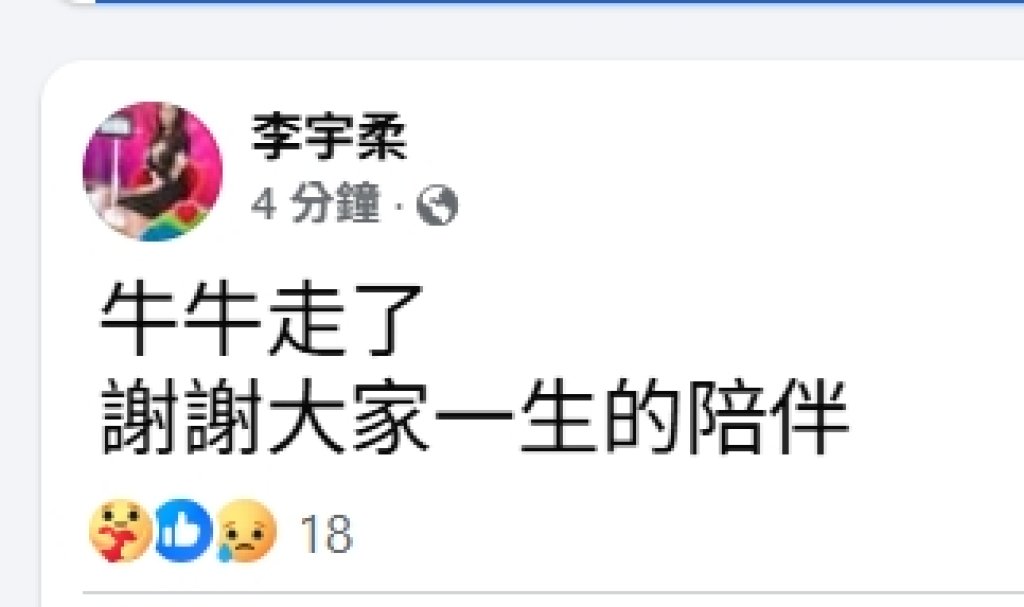 心碎告別!「牛牛走了」 《戲說》李宇柔15歲罕病兒睡夢中離世