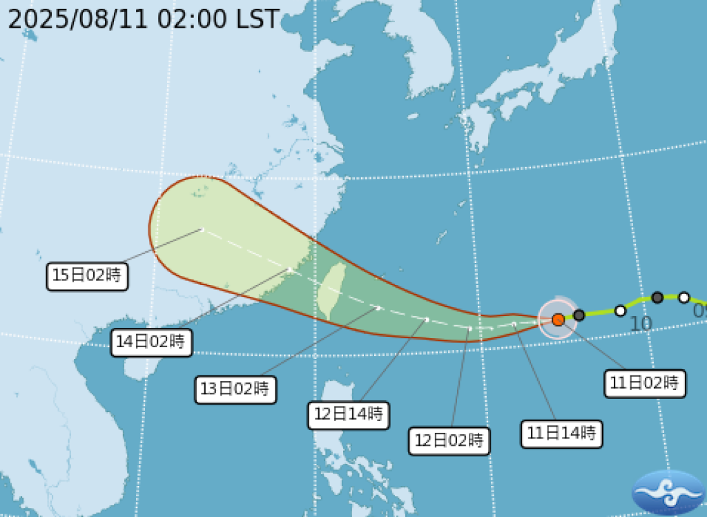 輕颱楊柳急奔台灣！今晚恐發海警　週三東半部登陸全台防豪雨