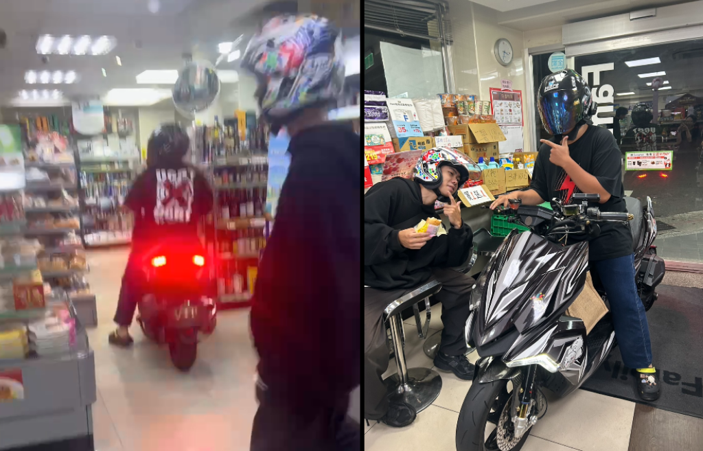 爆料／「猴子」騎車進「你家」？-便利商店烏煙瘴氣民眾直呼太離譜！
