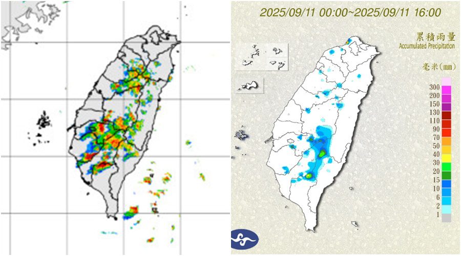 影音/對流雲系發展旺盛-0911下午多縣市大雨特報