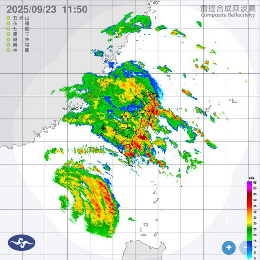 影音/樺加沙外環籠罩 宜縣大雨陣陣 多校停班停課