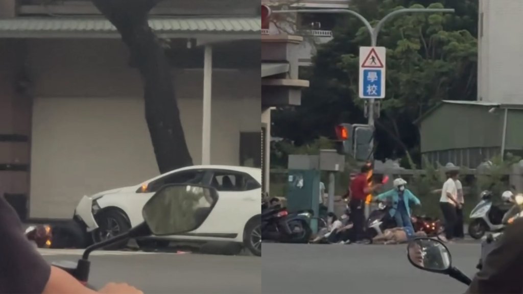 快訊/高雄楠梓嚴重車禍!自小客疑猛撞「待轉區車輛」多人倒地