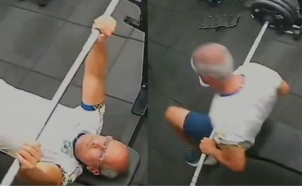 影／臥推時手滑！槓鈴掉落直擊胸口　男一度起身「4秒後倒地」送醫亡