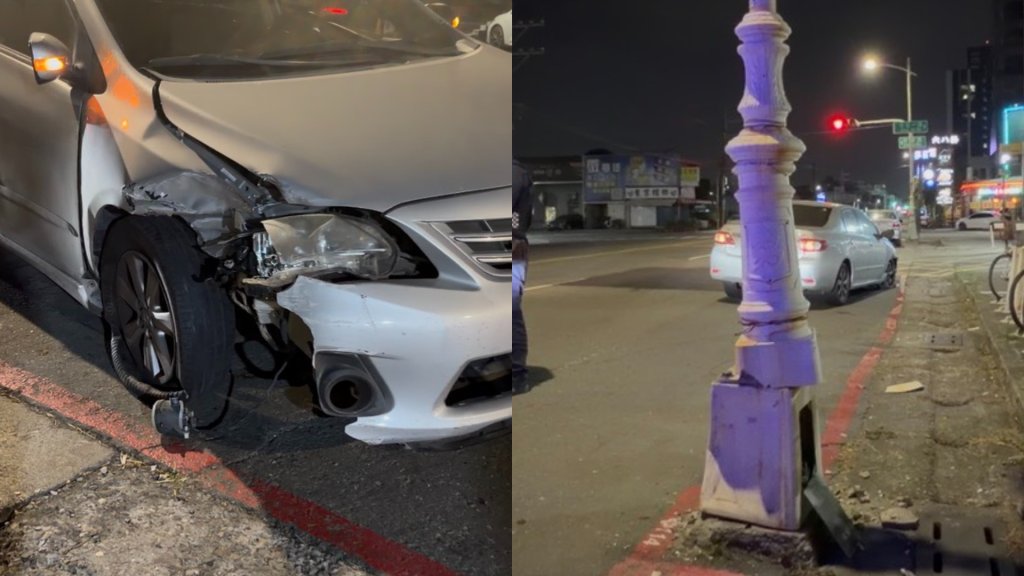 高雄男訪友「撞爆燈桿」！警搜出「白色不明物」是毒品　他喊冤：不是我車