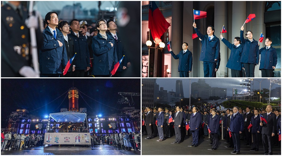 115年元旦總統府升旗典禮　總統、副總統與民齊唱國歌