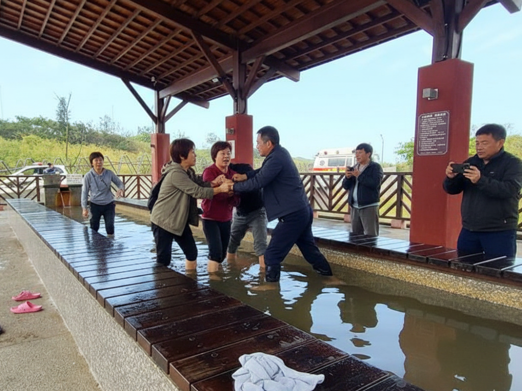 萬里足湯公園成格鬥場!2對夫妻因「泡腳衛生」爆大亂鬥