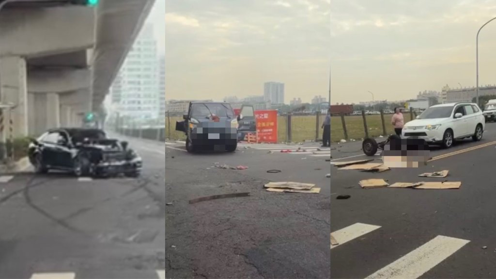 快訊／高雄88橋下事故！2車事故「輪軸掉出來」波及另2車