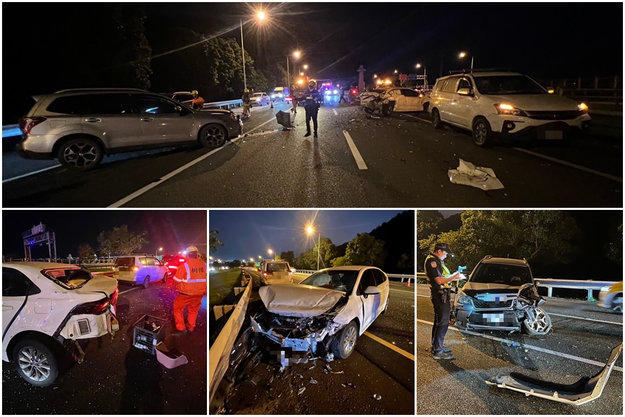 影音/碰！碰！3車連環撞 國五又出車禍了！