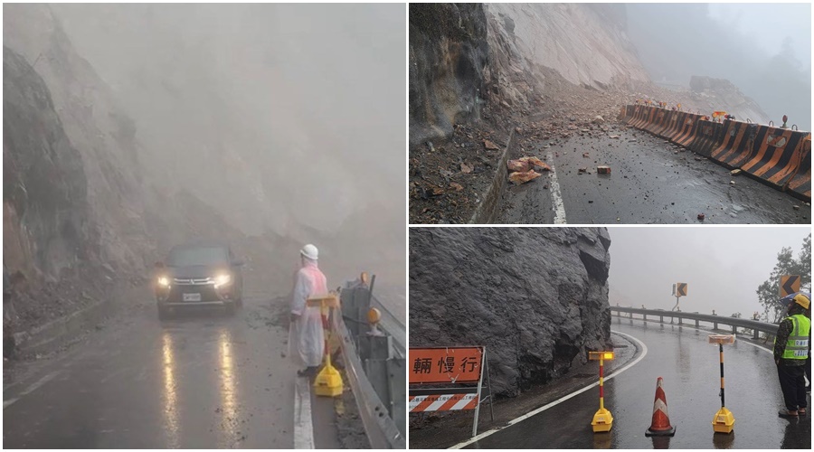 北橫明池坍方路段搶通-但穩定性欠佳又起霧-夜間預警性封閉